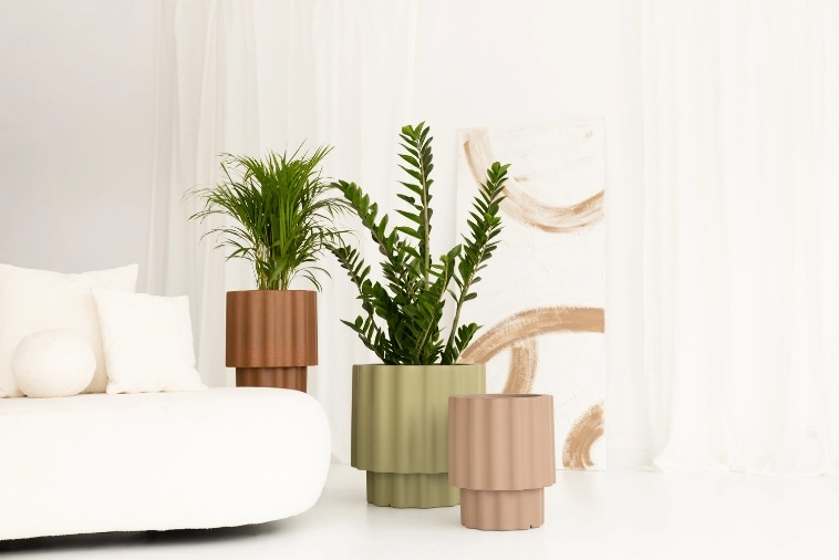 Donice nowoczesne z ryflowaniem Monumo Ribbo